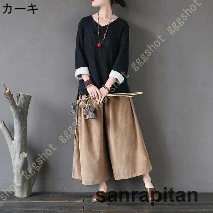 【タグ付き未使用品】中川政七商店 麻のかや織 キュロット ブルー リネン100% タグ付き未使用品】中川政七商店 麻のかや織 キュロット ブルー