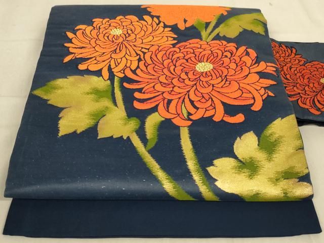 平和屋着物◎九寸名古屋帯 草花文 金糸 正絹 逸品 AABA3249ou - メルカリ