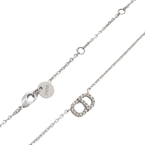 DIOR petit CD ストーン ネックレス シルバー PETIT CD シルバー ロゴ ラインストーン ネックレス 楽天市場