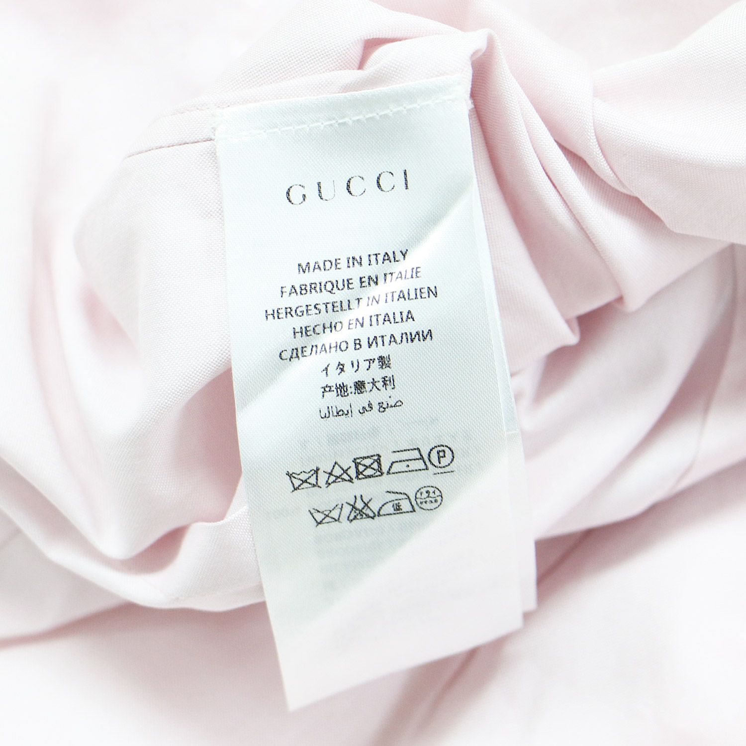 GUCCI グッチ シャツ ピンク サイズ:38(XS) | リボン 刺繍