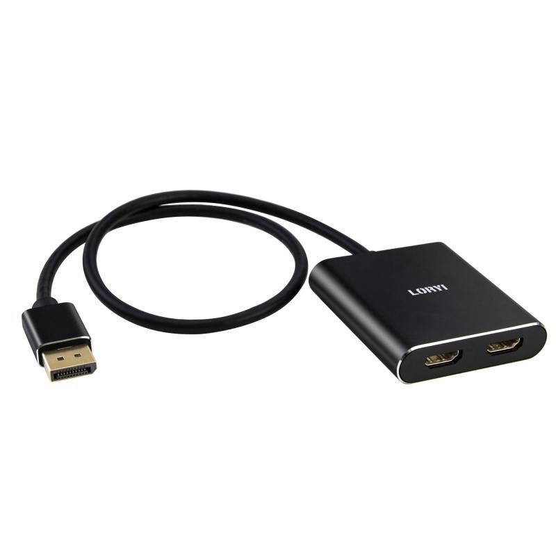 DisplayPort to デュアル HDMI アダプター 4K@60Hz マルチモニター スプリッター 分配器 デュアルモニター DP 1.2 to 2 HDMI Windows 対応 MST 拡