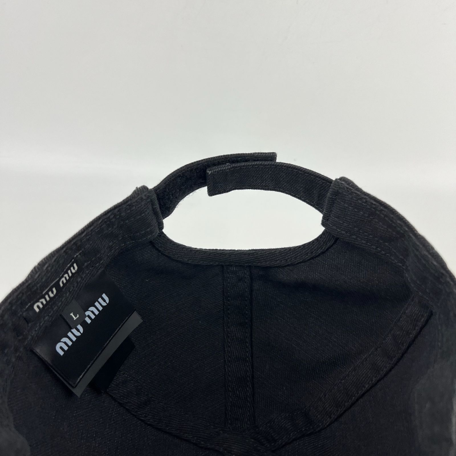 中古】miumiu ミュウミュウ ロゴ キャップ #L 59cm 帽子 ブラック  