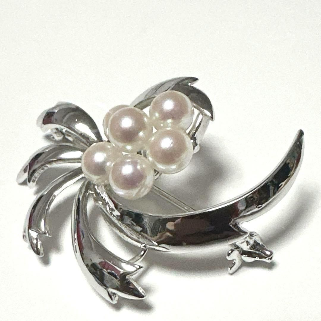 ミキモト MIKIMOTO ブローチ ペントップ SV パール シルバー 極美品