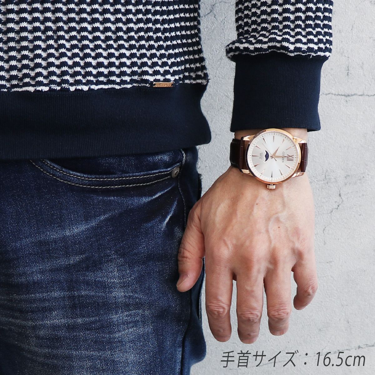 メンズ CITIZEN 腕時計 メンズ クォーツ アナログ 3針 ムーンフェイズ