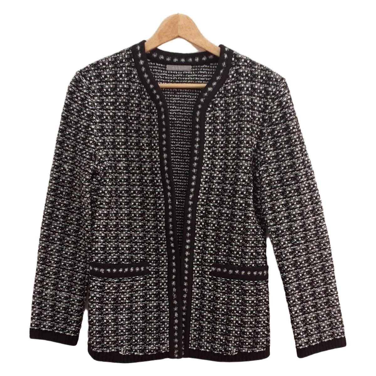 theory luxe セオリーリュクス カーディガン サイズ32 XS レディース - 黒×白 長袖
