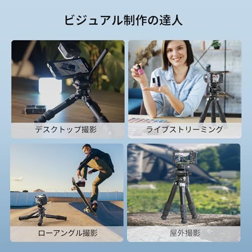 コンパクトなミニデスクトップ三脚Arca用の内蔵QRプレートを備え