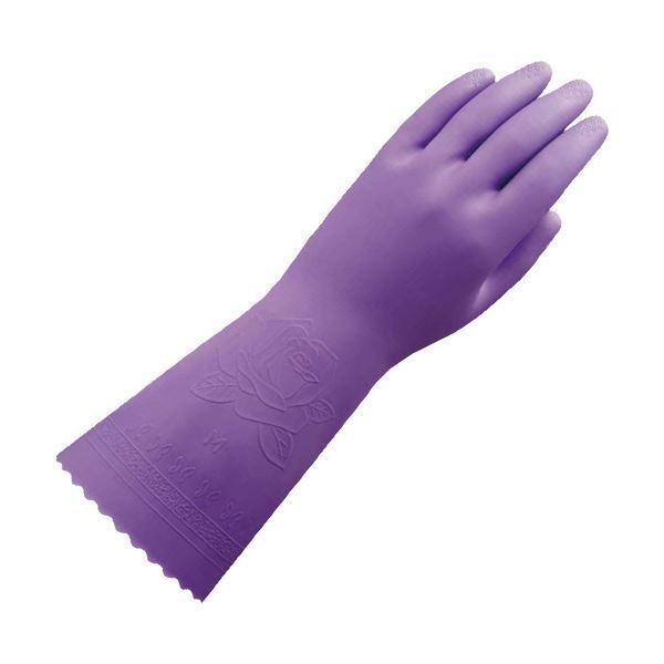 〔まとめ〕 ショーワグローブ ビニトップ 厚手 手袋 L バイオレット No.132-LV 1セット 10双 〔×5セット〕 使い捨て手袋