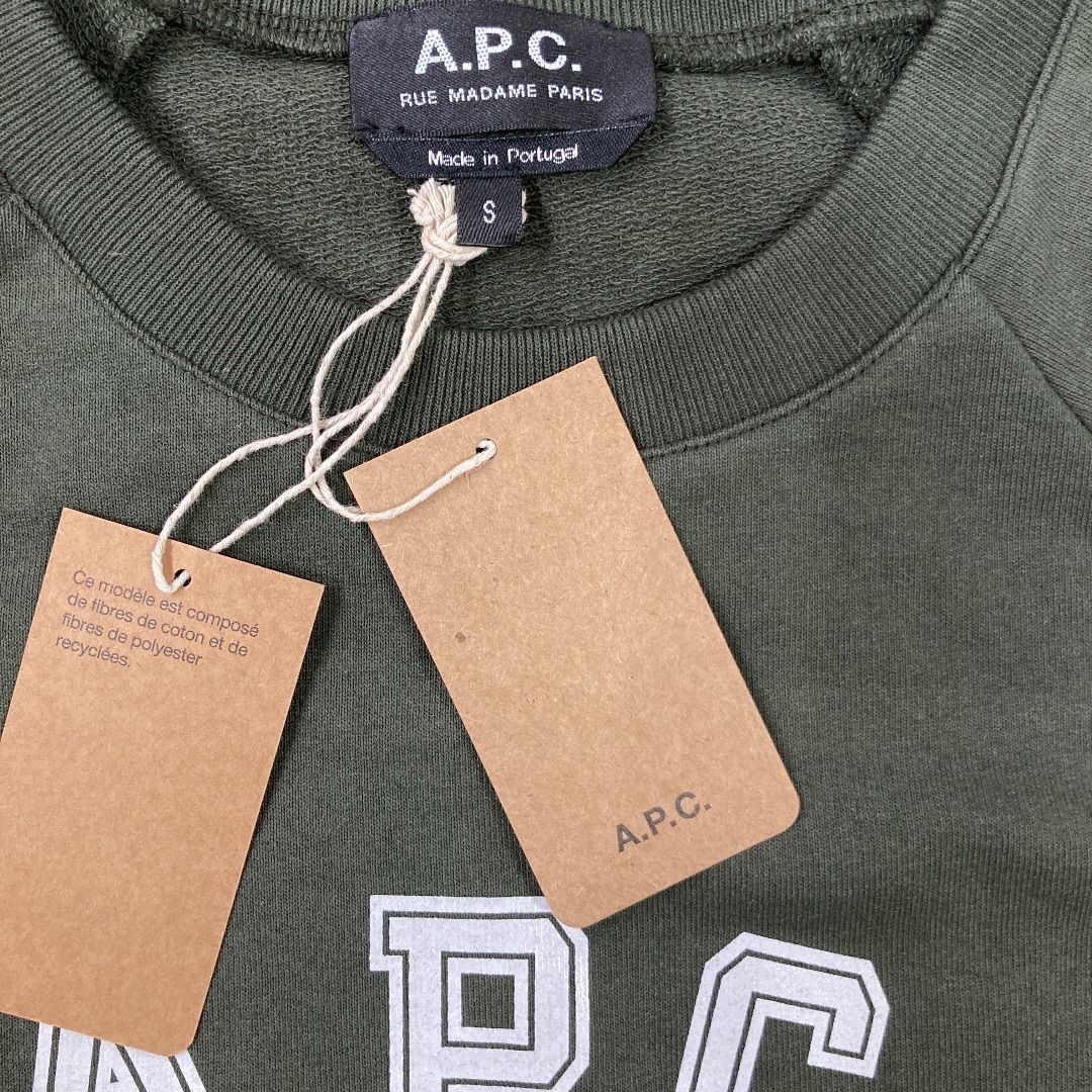 A.P.C. スウェット 新品 カーキ APC ロゴ アーペーセー ラグラン