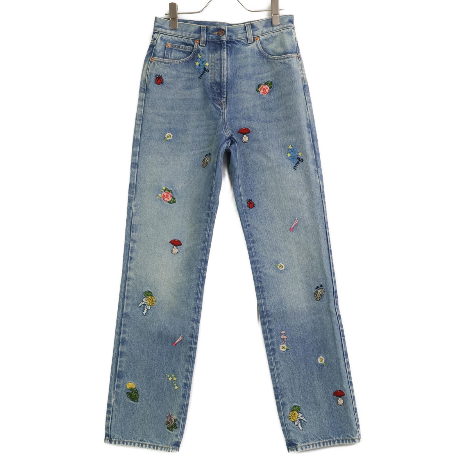 GUCCI グッチ ブルー 675635 日本限定 エンブロイダリーパンツ