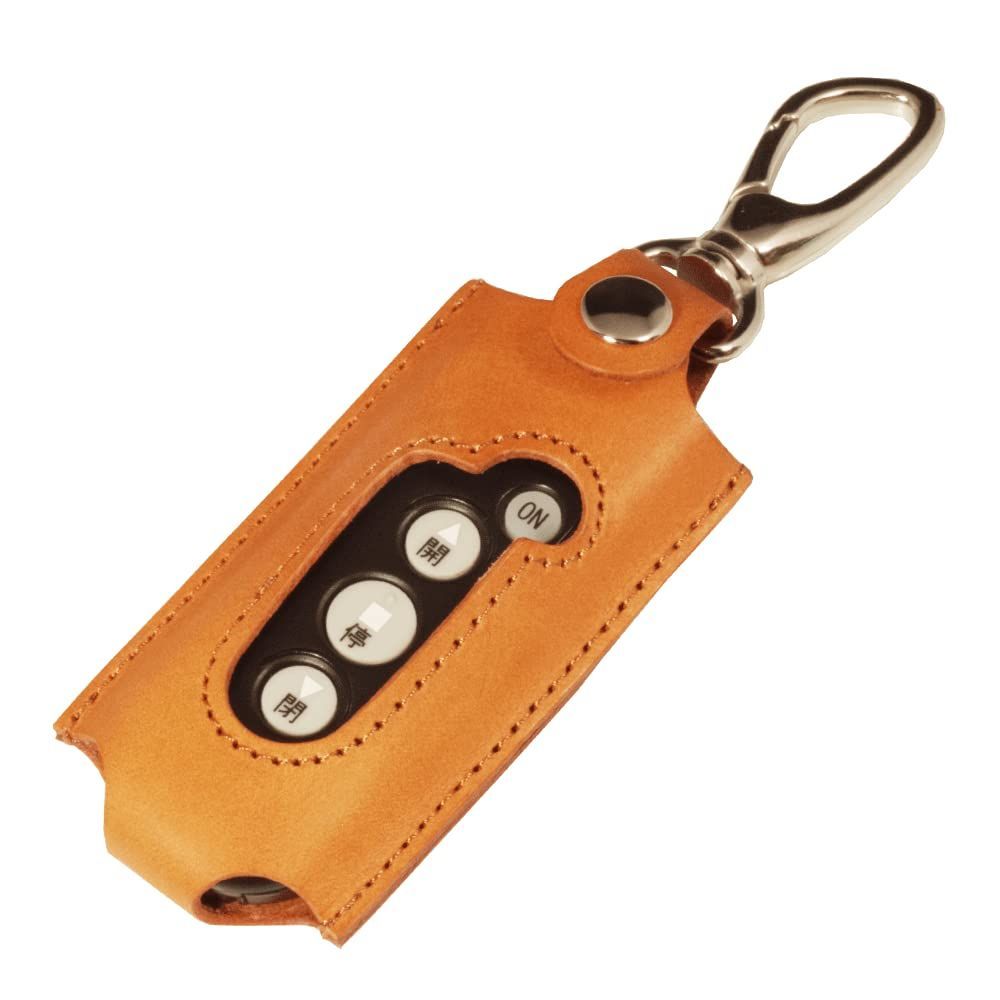 人気商品 NORTH LEAF 三和シャッター リモコン送信機 RAX-H35 ガレージドア リモコンキー キーケース シャッター 交換 ガレージ 駐車場 車庫 リモコンスイッチ 本革 レザーケース 日本製 ナスカン キャメル