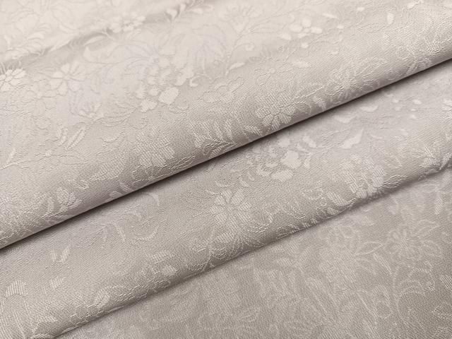 平和屋着物●上質な色無地 草花地紋 薄梅鼠色 正絹 AABB6300ph