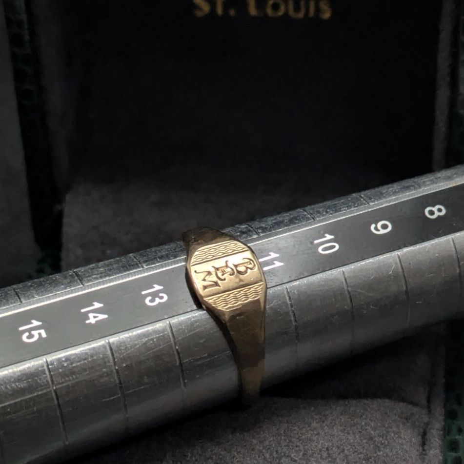 1953年 イギリス バーミンガム製 9金ゴールド S&D シグネットリング