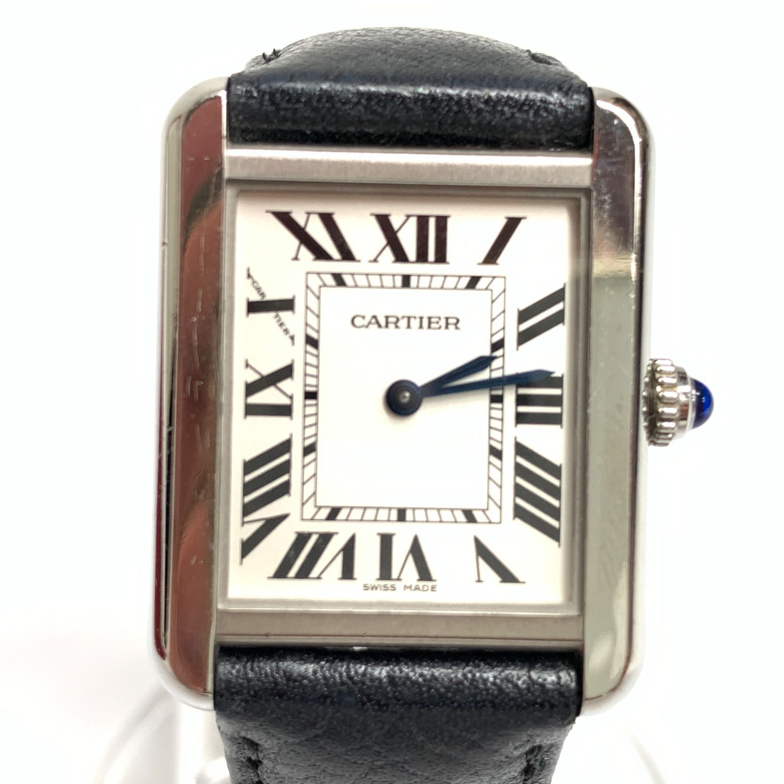 f001 B カルティエ CARTIER 3170 タンクソロ SM クォーツ レディース 替えベルト有り