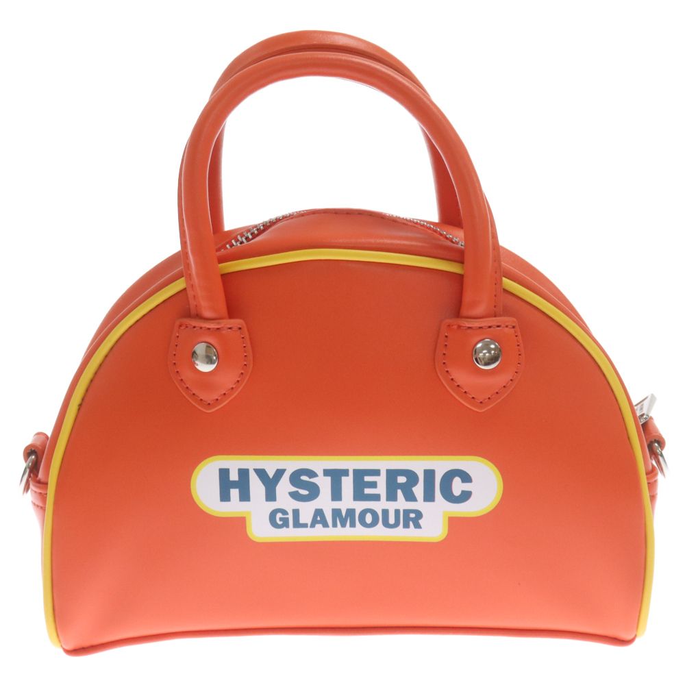 HYSTERIC GLAMOUR (ヒステリックグラマー) ガールプリント ミニボストンバッグ ロゴプリント ハンドバッグ ショルダーバッグ 2WAY  オレンジ - メルカリ