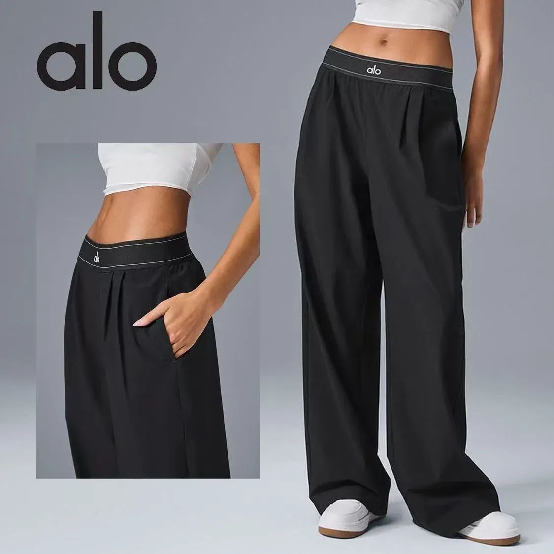 新品　Aloyoga　ヨガ　パンツ　トラウザー　グレー　Mサイズ　アローヨガ 新品 Aloyoga ヨガ パンツ トラウザー グレー Mサイズ アローヨガ