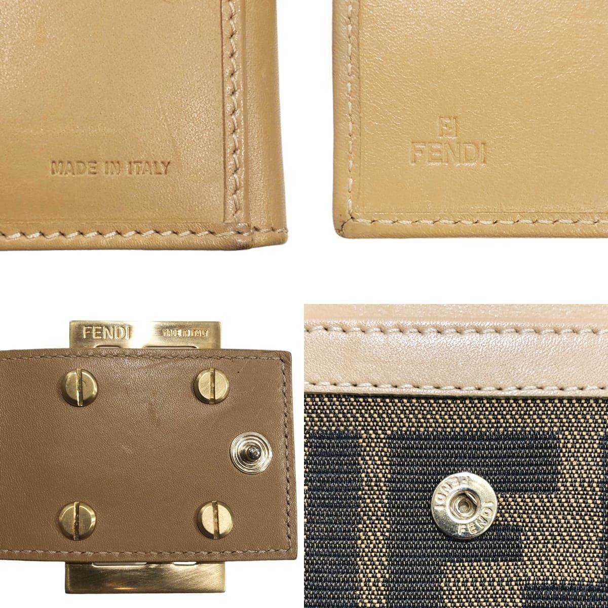 中古】 Fendi フェンディ メンズ財布 ズッカ 二つ折り 財布 サイフ  