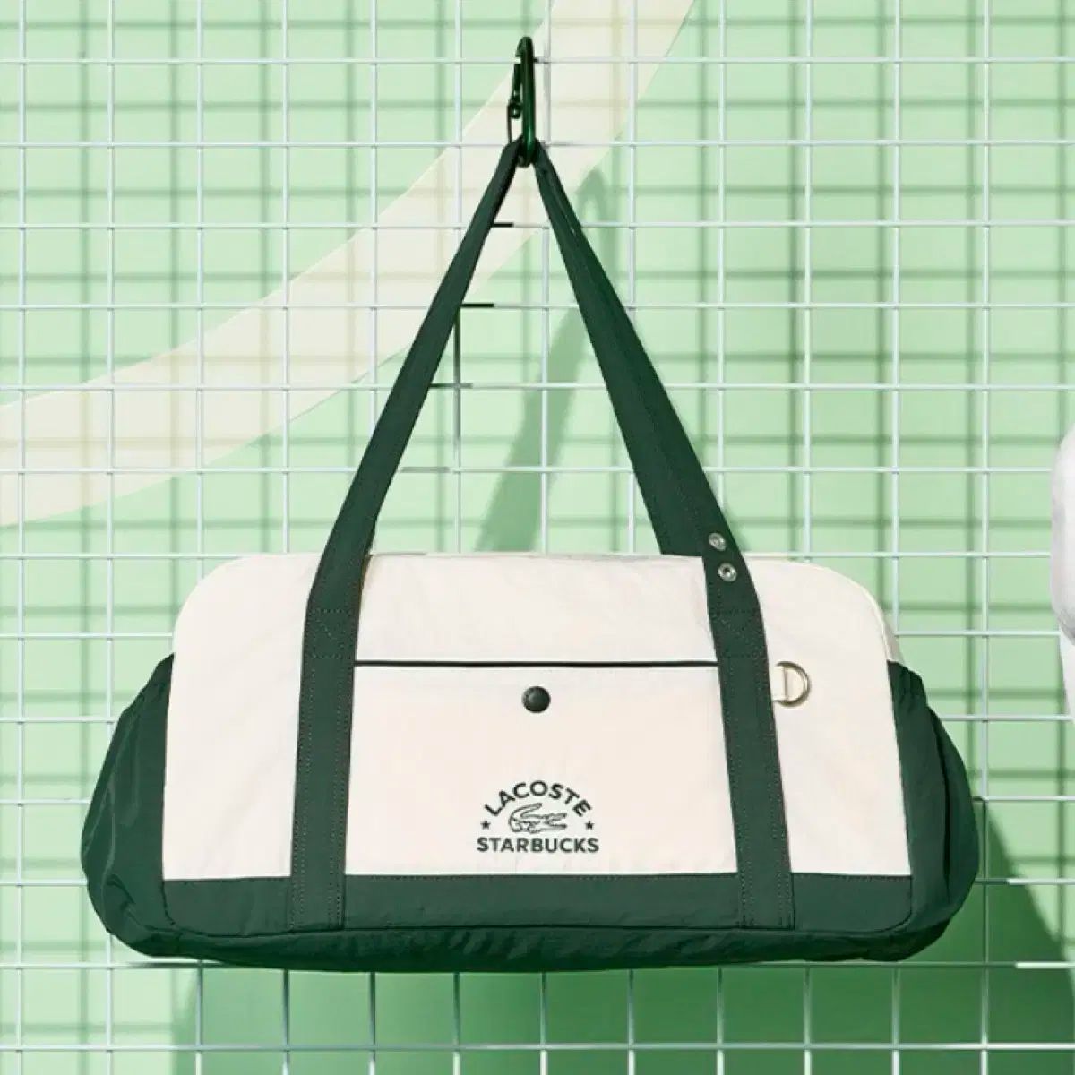 韓国 スターバックス LACOSTE ラコステ バッグ グリーン 韓国スタバ ラコステ バッグ グリーン スターバックス LACOSTE