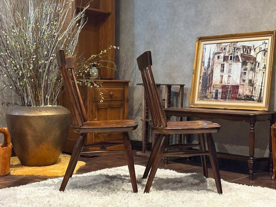 ①KASHIWA 柏木工 ウィンザーチェア スポークチェア アンティーク SY