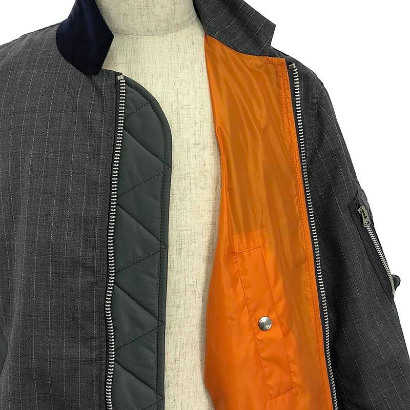 sacai 24-03339M ストライプブルゾン サイズ2 サカイ - sacai | Chalk