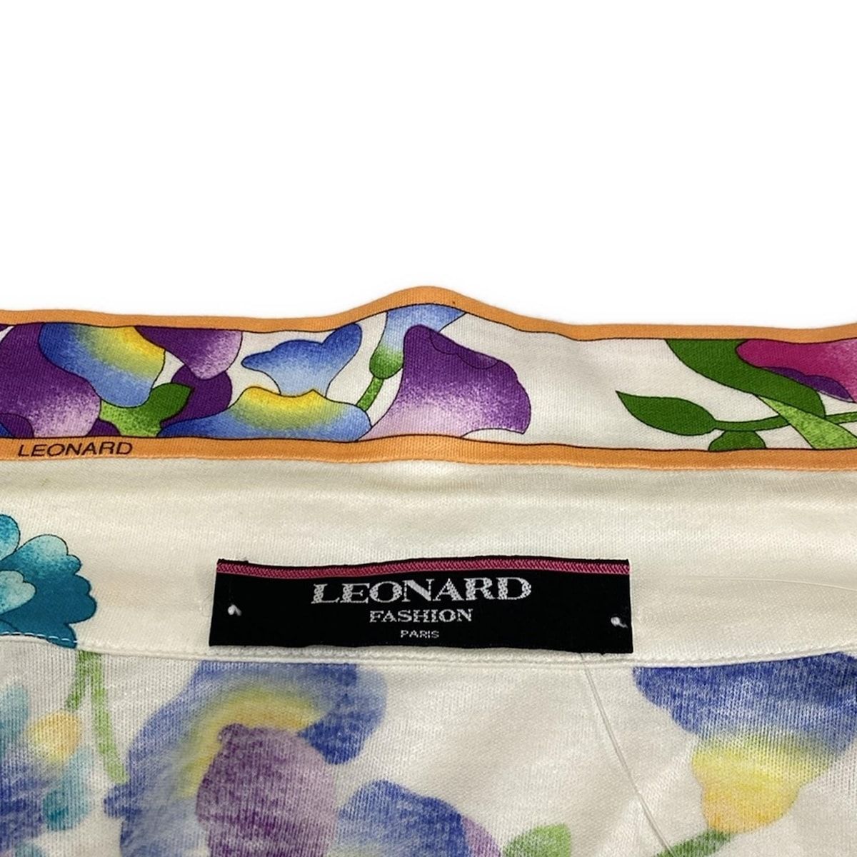 ★LEONARD レオナール ジャケット LL ブルー系 花 レディース LEONARD(レオナール) ジャケット サイズLL XL レディース