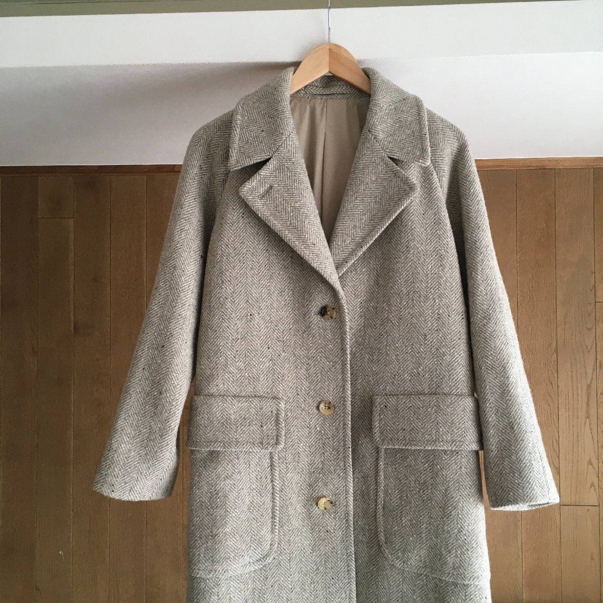 美品！MARGARET HOWELL　ウールツイードロングチェスターコート　Ⅰ 美品！MARGARET HOWELL ウールツイードロングチェスターコート