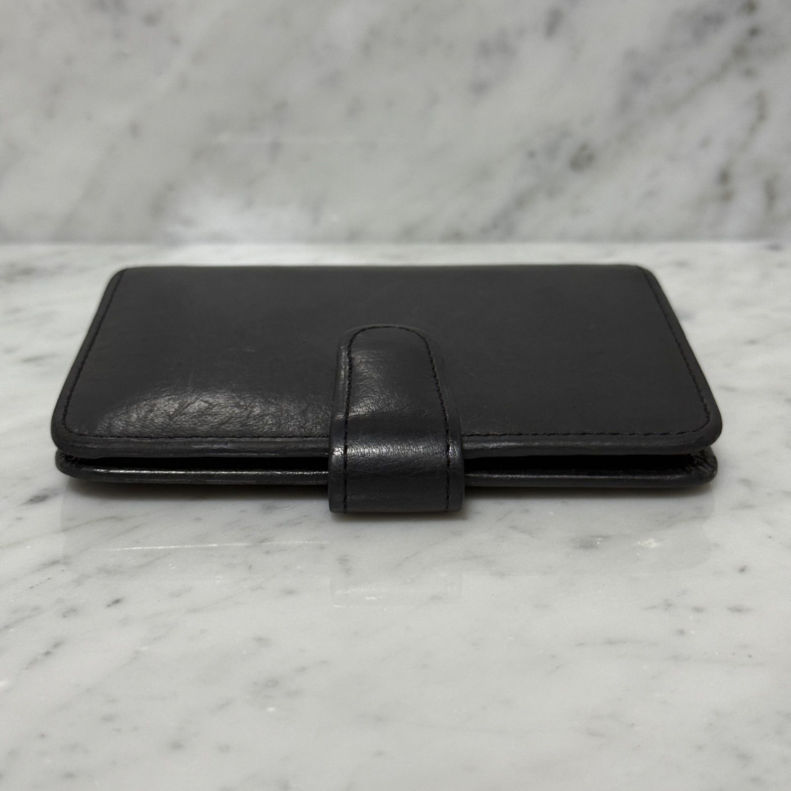 90s OLD COACH オールドコーチ 二つ折り財布 本革 レザー ブラック 黒