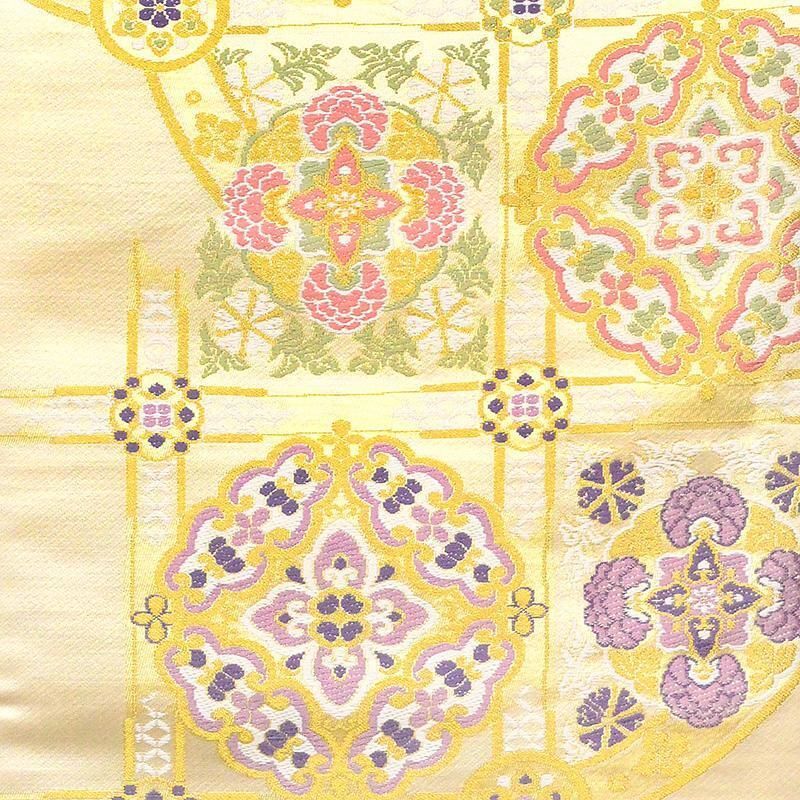 平和屋本店□極上 本加賀友禅作家 木村雨山 六通柄袋帯 唐織 松葉 金