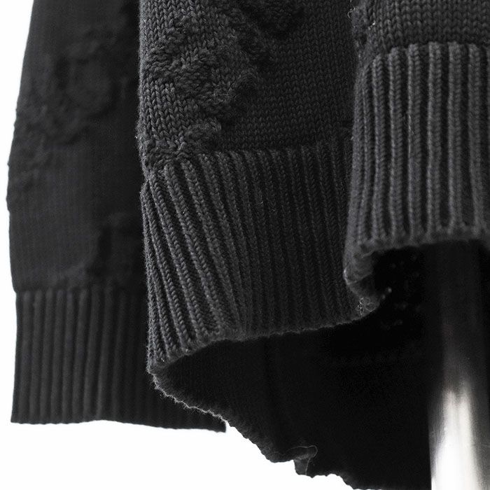 【極美品】BALENCIAGA バレンシアガ セーター ニット 2020年製 ロゴ ジャガード コットン100% ビッグシルエット クルーネック プルオーバー ミドルゲージ トップス レディース サイズ M ブラック 黒 イタリア製 極美品】BALENCIAGA バレンシアガ セーター ニット 2020年製 ロゴ
