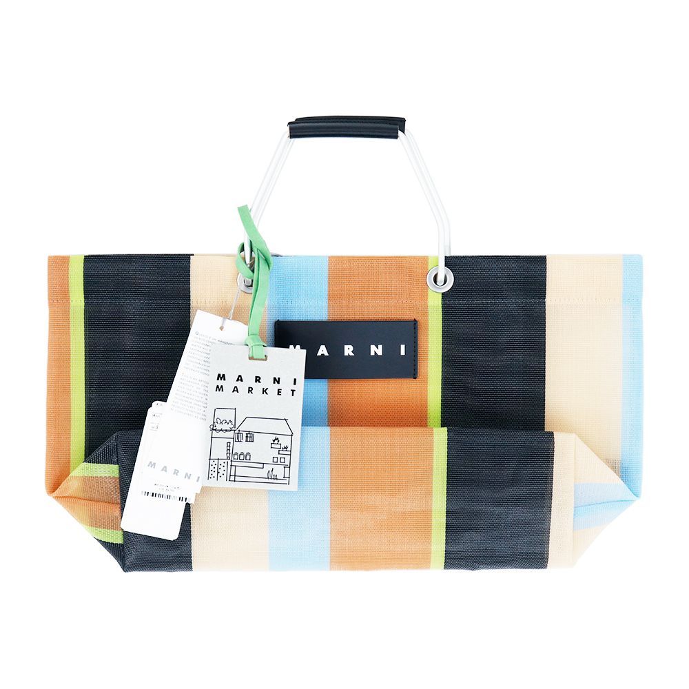 マルニフラワーカフェ トートバッグ ストライプバッグミニ MARNI