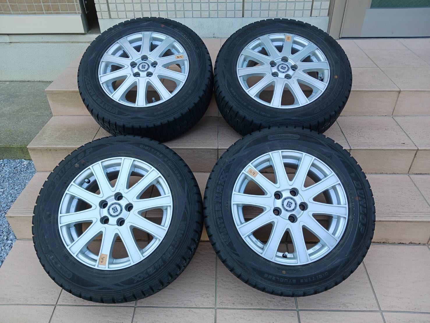 送料無料】社外アルミホイール×スタッドレスタイヤセット PCD100 5H 