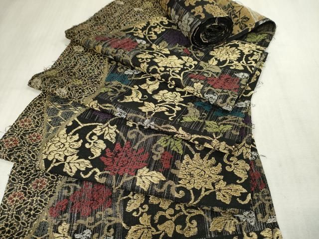 平和屋着物●袋帯　帯反物　市松牡丹唐草　金糸　逸品　未使用　DAAS6582zzz 平和屋着物○袋帯 帯反物 市松牡丹唐草 金糸 逸品 未使用 DAAS6582zzz