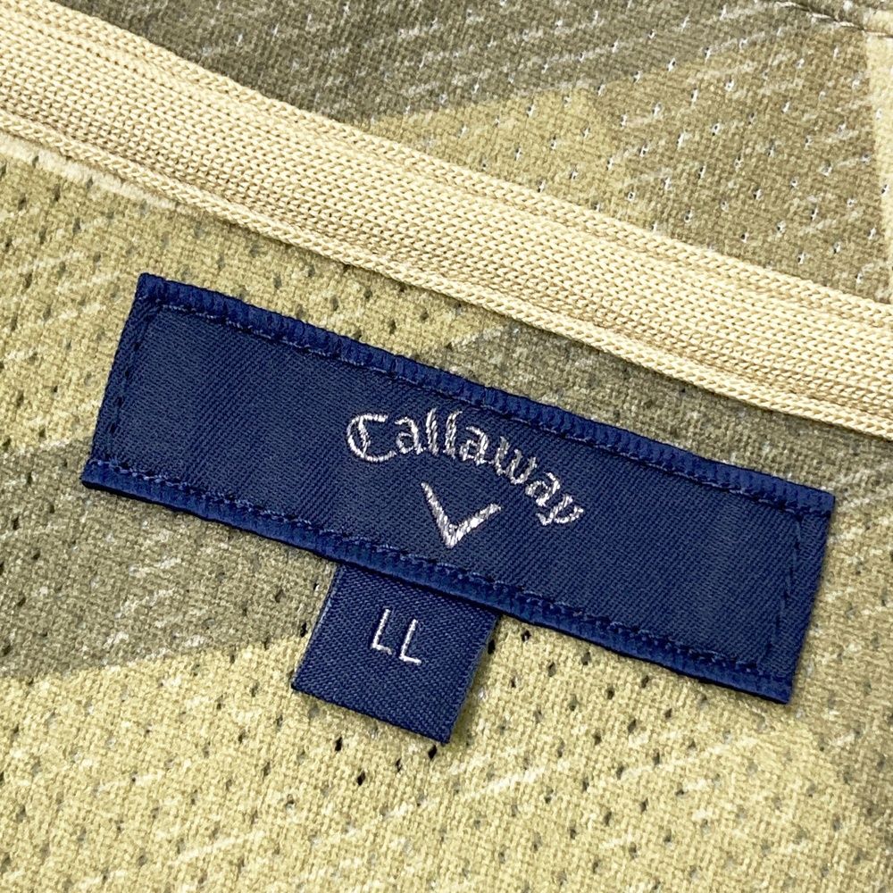 サイズ：LL CALLAWAY キャロウェイ 半袖ポロシャツ メッシュ リーフ総
