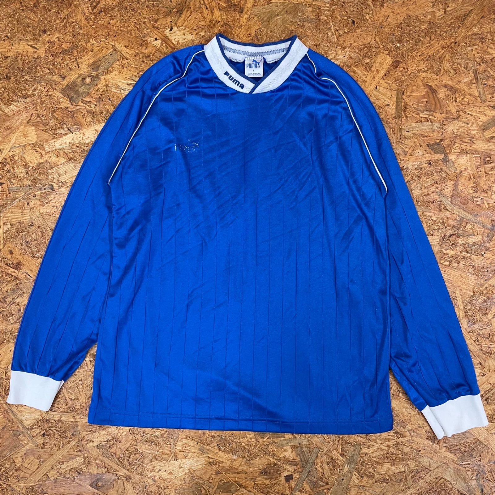 USA製 PUMA トレーニングシャツ L ヴィンテージ オールド プーマ ゲームシャツ ユニフォーム サッカー soccer USED ユーズド 古着 MADE IN USA