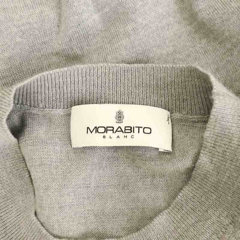 モラビト MORABITO ブラン BLANC ロゴインターシャウールクルー