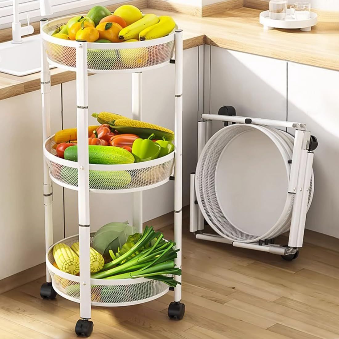 収納カート バーカート 3段 取り外し可能な収納トレイ ローリング飲料