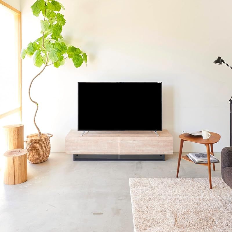 1台限定！直ぐに発送！】180㎝オーク色テレビボード 無垢 1台