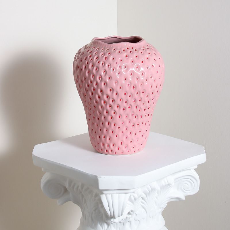 花瓶　フラワーベース　いちご　ストロベリー　レッド　大きい　インテリア　949 DES POTS(デスポッツ) ストロベリーフラワーベース 【red】S・M