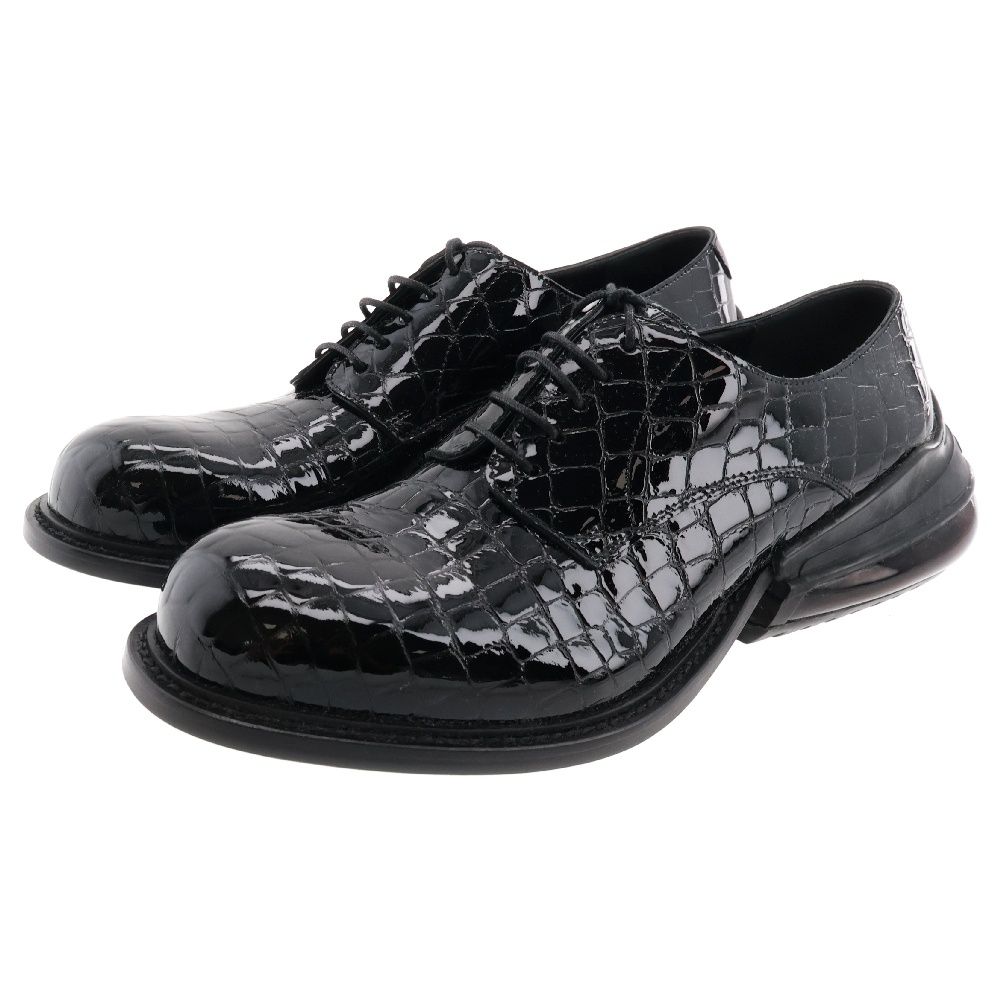 Maison Margiela メゾンマルジェラ Leather Derby S57WQ0103 P3715 クロコ型押し レザーダービーシューズ ブラック Maison Margiela (メゾンマルジェラ) Leather Derby S57WQ0103 P3715