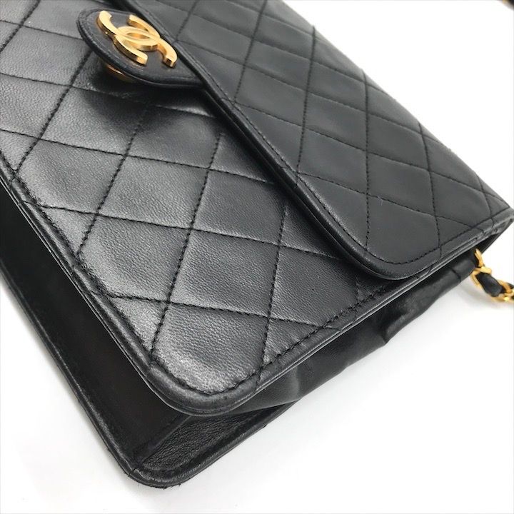 良品】CHANEL（シャネル）ラムスキンココマーク黒チェーン