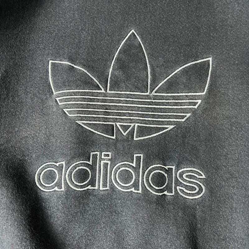 雰囲気系 90s USA製 adidas ビッグ トレフォイル 刺繍
