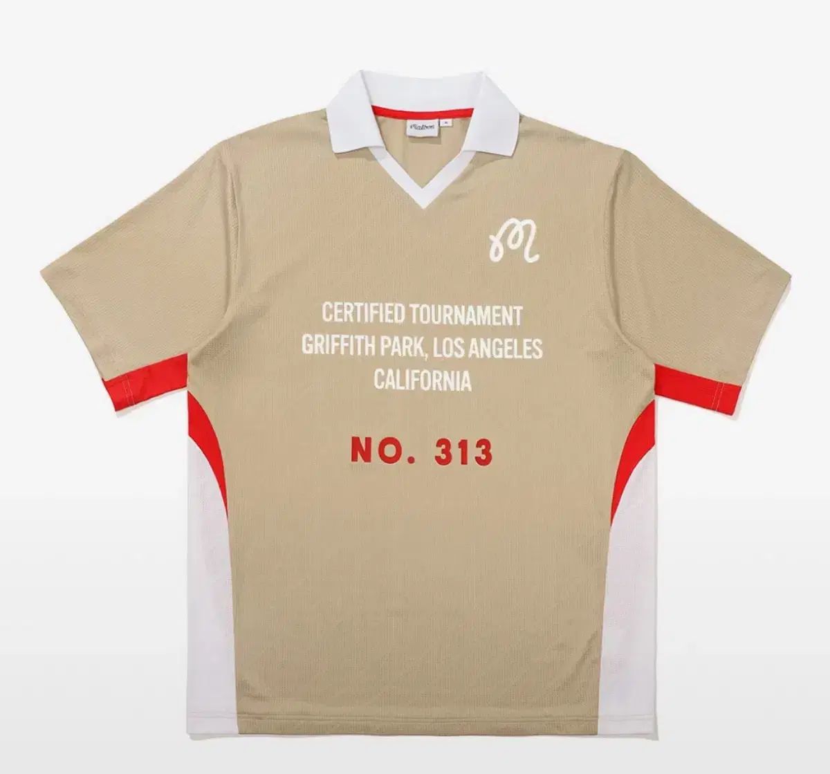 マルボンゴルフ メッシュ ジャカード Tシャツ BEIGE - L サイズ