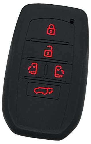ブラックレッド 【IKT】トヨタ車用 スマートキー用シリコンカバー 5ボタン ブラックレッド/新型アルファード（2023～） / 新型ヴェルファイア（2023～） / 新型ノア（2022～） / 新型ヴォクシー（2022～） / など 専用設計でピッタリサイズ
