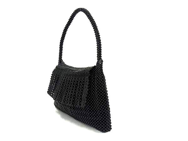 ■極美品■ 黒珊瑚 ワンハンドル ハンドバッグ ショルダー 肩掛け レディース ブラック系 BR0185 □極美品□ 黒珊瑚 ワンハンドル ハンドバッグ ショルダー 肩掛け