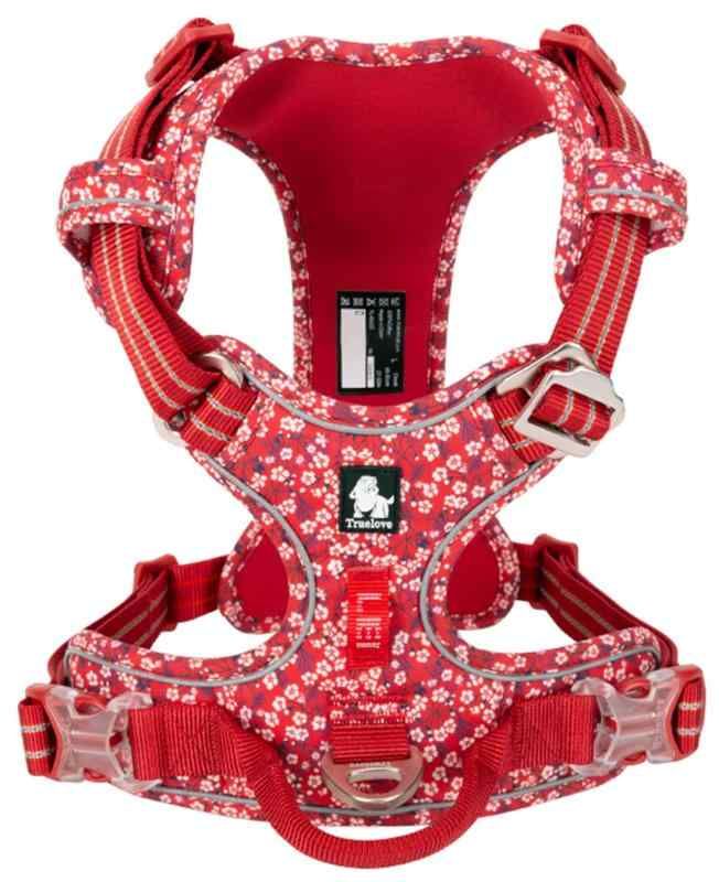 cocomall 2020新型 犬用ハーネス 犬用胴輪 ドッグ ペット用品 ハーネス 3M反射材料 訓練 ナイロン製 小型犬、中型犬、大型犬に向け 通気性 調節可能 (XS， Poppy Red)
