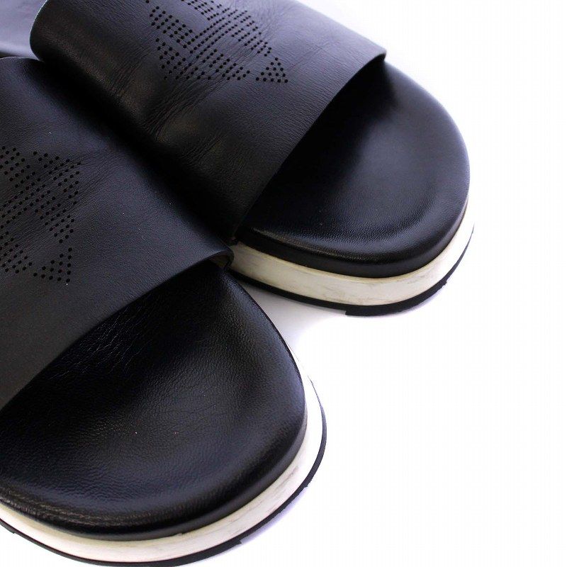 エルメス HERMES リフレックス サンダル フラット レザー 41 ブラック