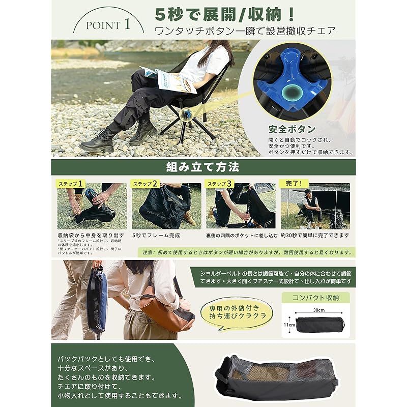 WEJOY キャンプ チェア コンパクト アウトドア チェア 組み立て不要 超軽 Amazon.co.jp: WEJOY キャンプ チェア 折りたたみ コンパクト