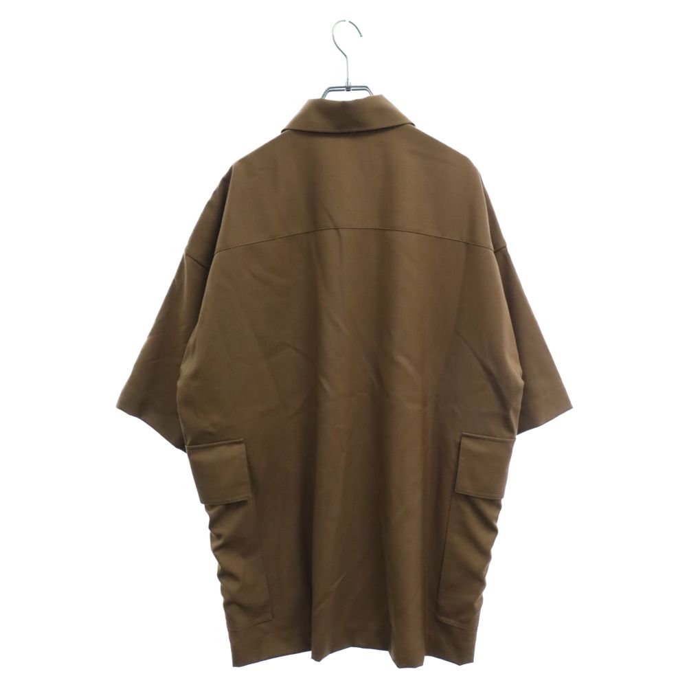 MARNI (マルニ) 21SS トロピカルウールミリタリー 半袖シャツ ブラウン  
