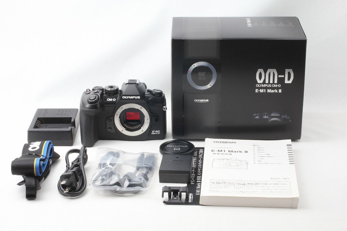 オリンパス OLYMPUS OM-D E-M1 Mark III ボディ ブラック 僅か1883ショット 付属品完備 元箱◇45918