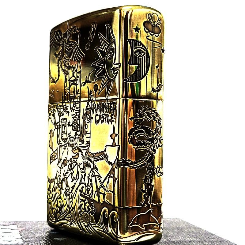 クロスフェイス　ユーズド加工　zippoライター ZIPPO ライター ユーズド加工 HAUNTED CASTLE ジッポ 幽霊 お城