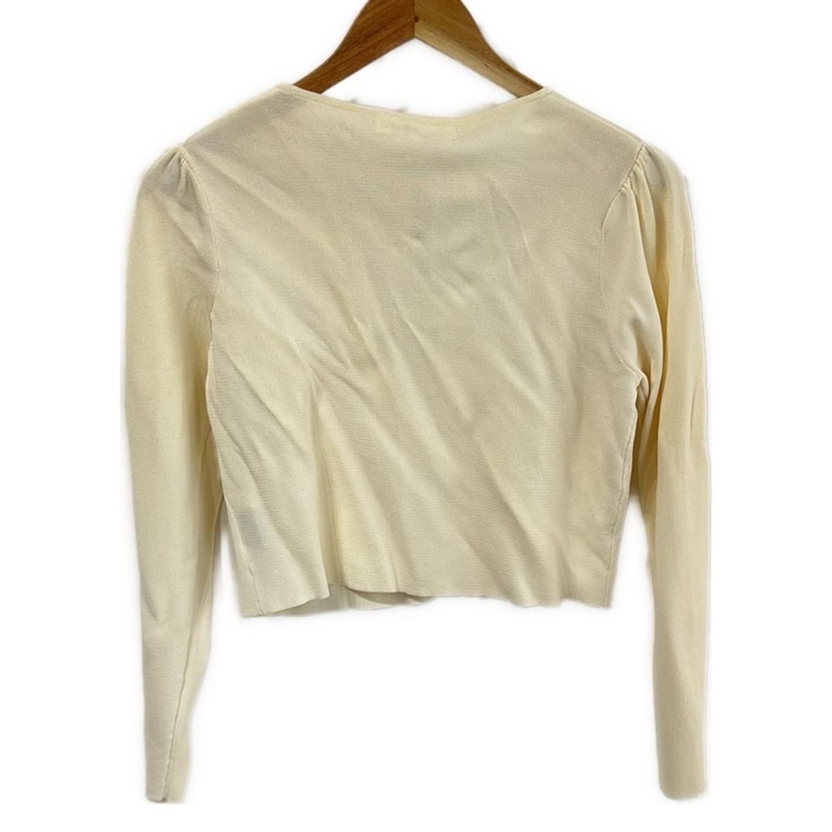 SUPERBEAUTY スーパービューティー カーディガン サイズ42 L レディース - アイボリー×白 長袖 レース パール フラワー 花